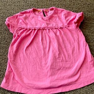 Mini Boden daisy lace trim pink top 8-9Y